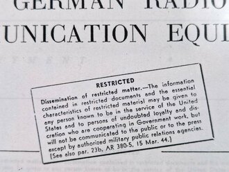 War Department Technical Manual German Radio...
