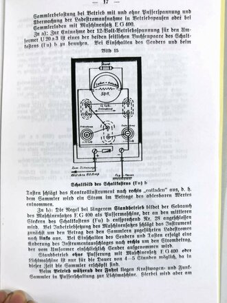 D 904 Funkgerät des kleinen Funktrupps c (mot) mit Funkkraftwagen (Kfz.17/1) Einheitsfahrgestell Gerätebeschreibung und Bedienungsanweisung, 1940, 38 Seiten