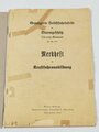 Merkheft für Kraftfahrausbildung "Gepanzerte Selbstfahrlafette für Sturmgeschütz 7,5cm Kanone" datiert 1942. Din A4, 49 Seiten, komplett, Deckblatt lose