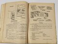 Merkheft für Kraftfahrausbildung "Gepanzerte Selbstfahrlafette für Sturmgeschütz 7,5cm Kanone" datiert 1942. Din A4, 49 Seiten, komplett, Deckblatt lose