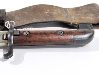 Schweden, Seitengewehr  Modell 1914 für Mauser 1894/14, lange Ausführung, laut Schürer für Marine, im Koppelschuh