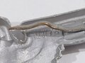 Waffen SS , Adler für die Schirmmütze aus Aluminium. Hersteller RZM M1/72, getragenes Stück in gutem Zustand