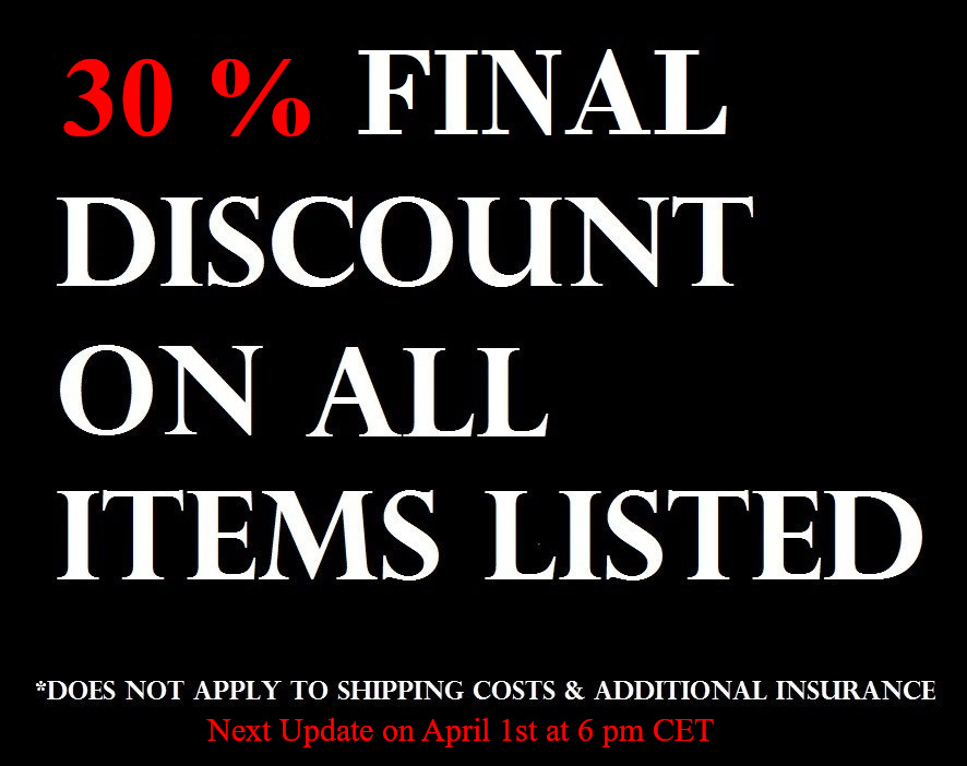 New items 19.03.25 - 30% final discount on all items in the shop until 01.April.2025