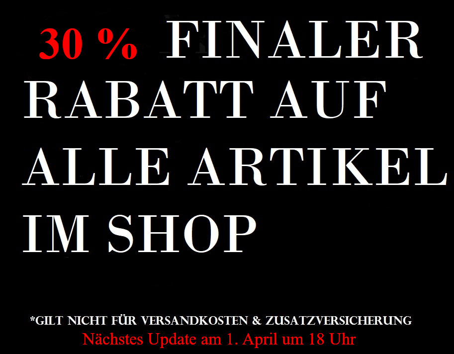 Neue Artikel 19.03.25 - 30% Finaler Rabatt auf alle Artikel im Shop bis zum 01.April.2025